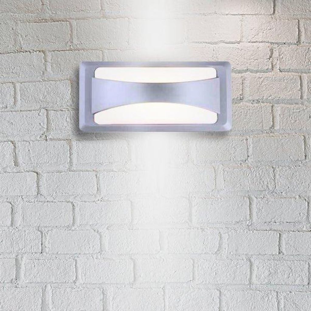 Rechteckige LED-Wandleuchte 12W IP65 Grau - Neutralweiß 4000K - 5500K