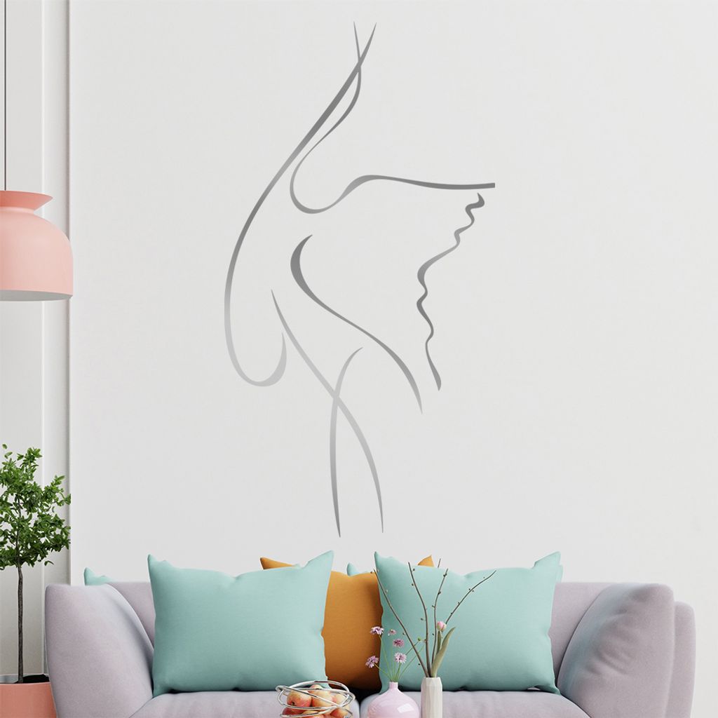 Vogel Linien Wandtattoo in 6 Größen - Wandaufkleber Wall Sticker - Dekoration, Küche, Wohnzimmer, Schlafzimmer, Badezimmer