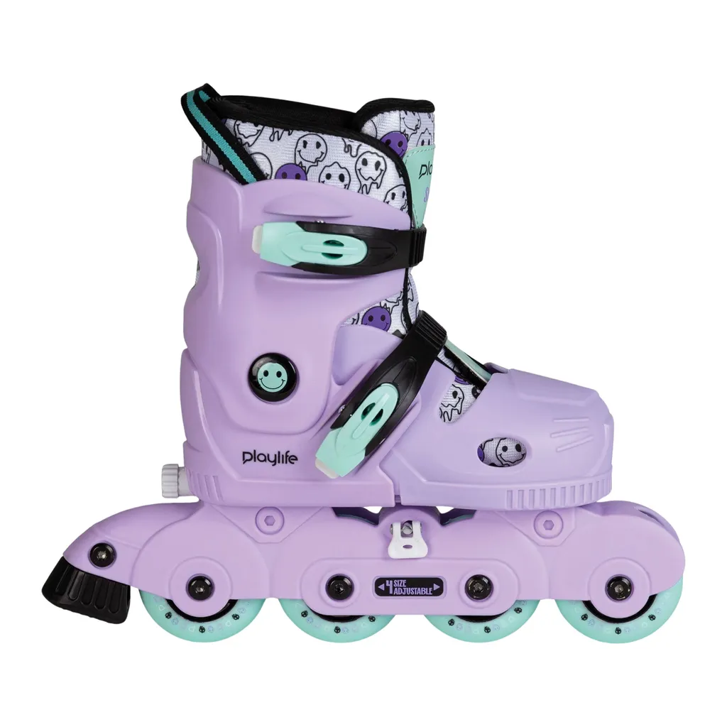 Roller Playlife Smile réglable violet avec roues gomme et confort 26-29