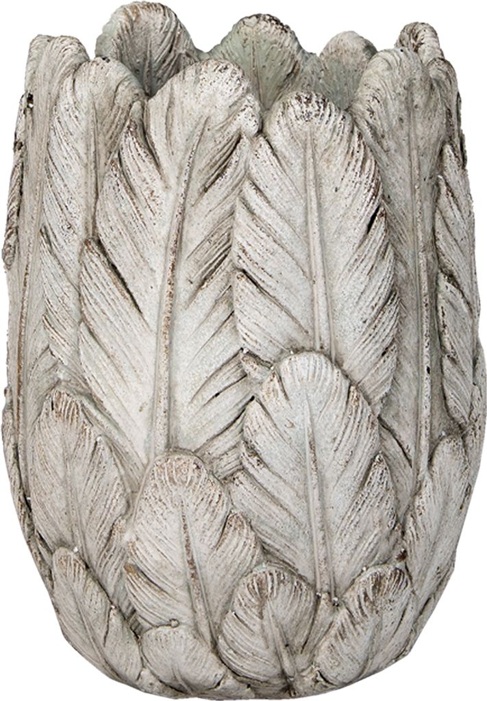 Vaso da fiori Clayre & Eef Ø 15x21 cm Piume di pietra Immagine del prodotto 