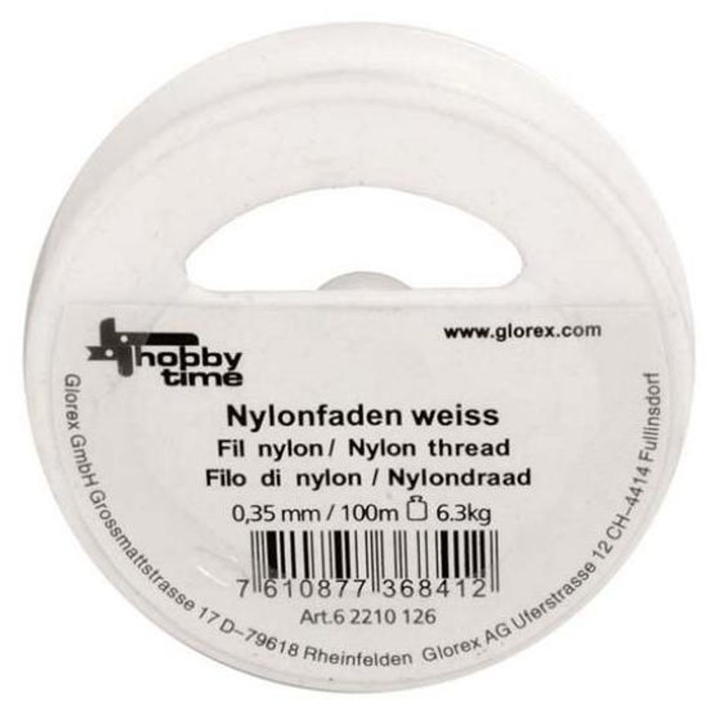 Glorex Nylonfaden weiß 0,35 mm, 100 m