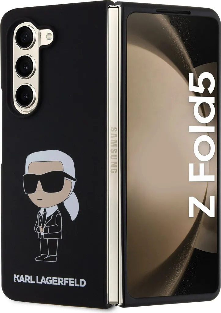 Karl Lagerfeld Ikonik Z Fold5 Hard Case Black - Custodia di Lusso