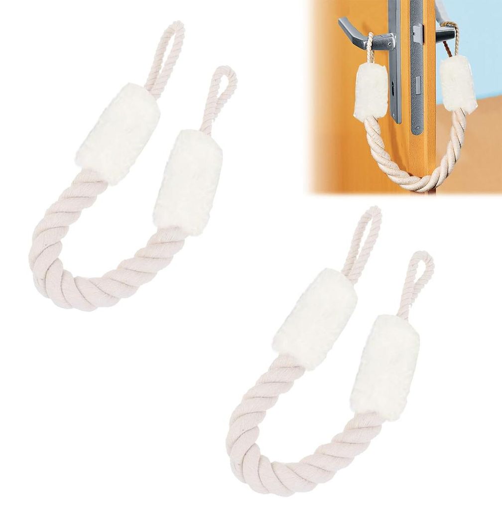 Türkordel mit Einklemmschutz, Türkordel für Türgriffe, Türstopperkordeln mit Einklemmschutz, Baumwoll-Türkordel mit Einklemmschutz, 2 Stück,...