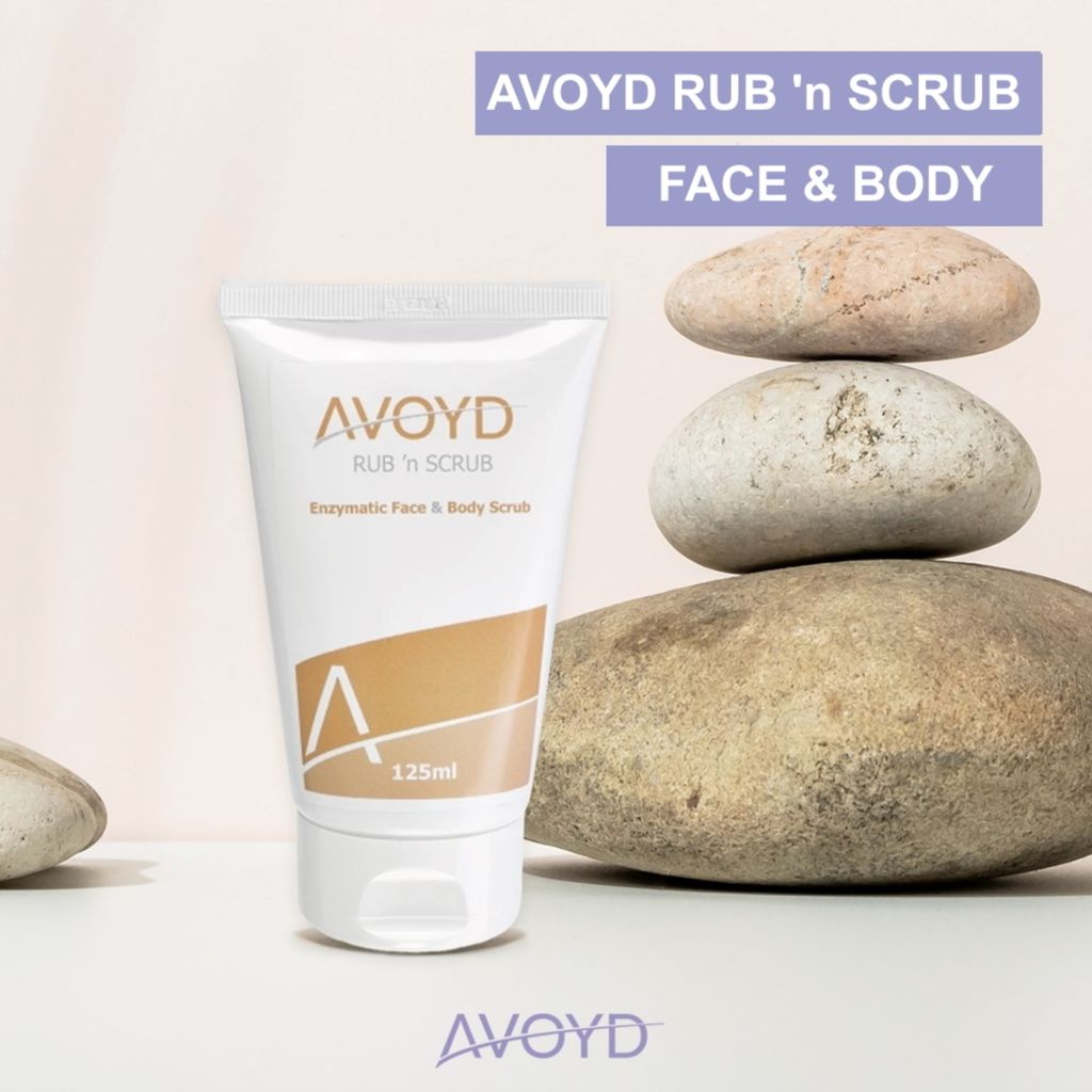AVOYD Rub ’n Scrub 125ml – Doppelwirkendes Gesichts- & Körperpeeling gegen eingewachsene Haare & Rasierpickel