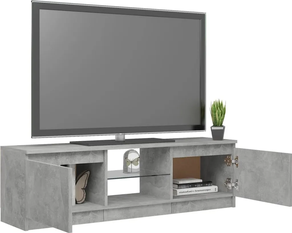 Mobile Porta TV con Luci LED RGB 120cm - Effetto Cemento Grigio Industrial - 11