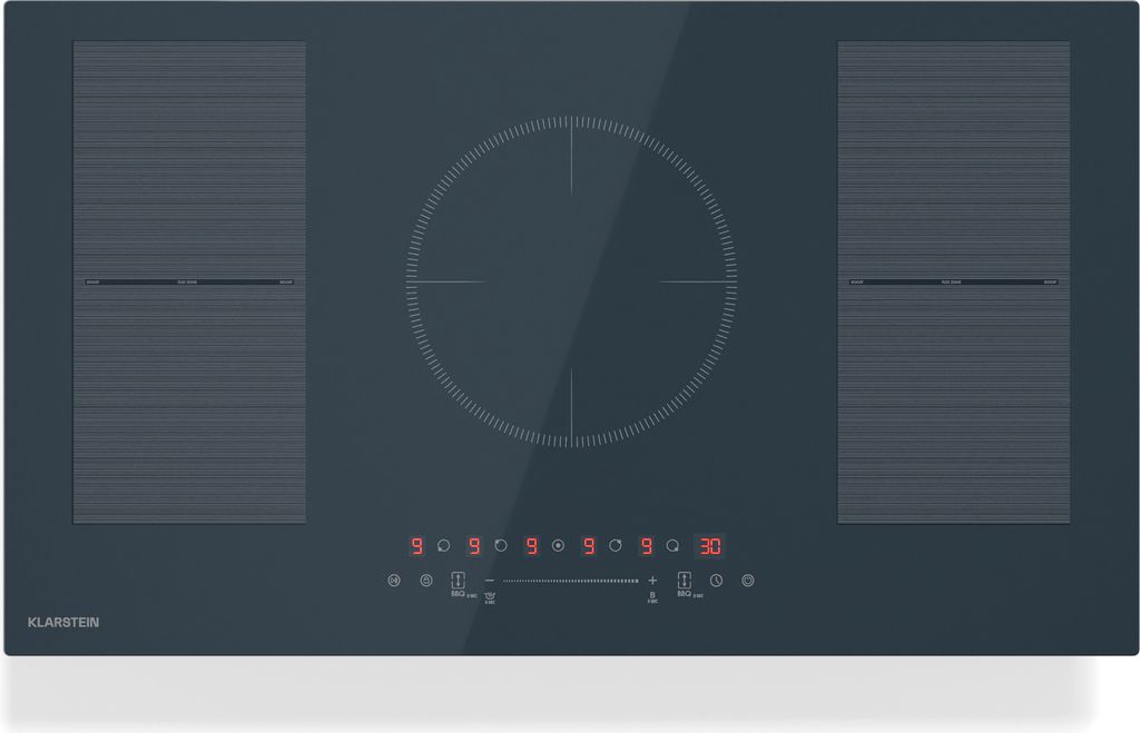 Klarstein Delicatessa 90 Flex Induktionskochfeld – 5-Zonen-Einbaukochfeld, 9.500 W Mit Thermoboost, Flexzone, Sensecontrol, Timer Und Kindersiche...