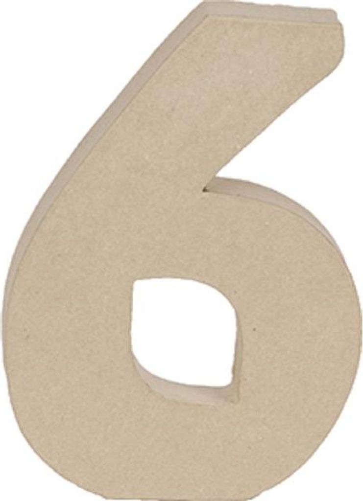 Décopatch, Pappmaché, Ziffer 6 Kraft 20 cm