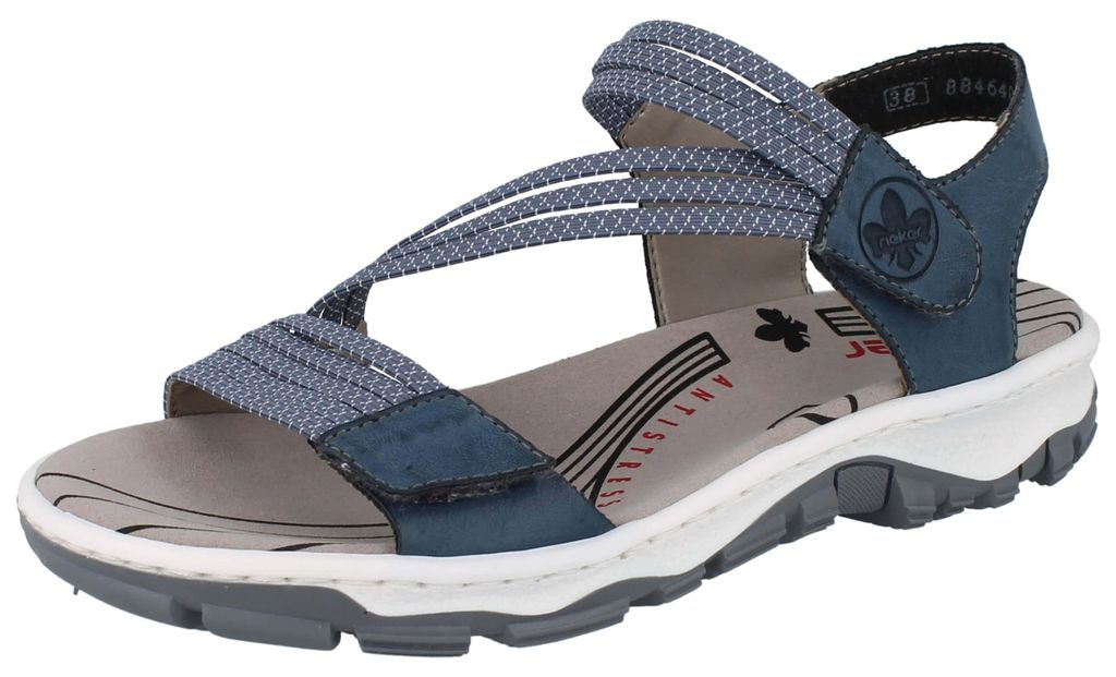 RIEKER Damen Trekkingsandale blau Textil/Kunstleder - Produktbild 