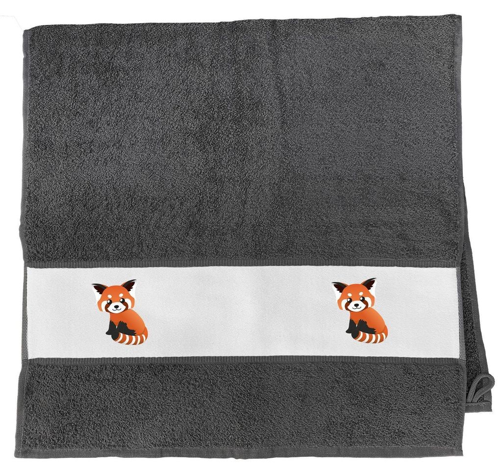 Huuraa Handtuch Roter Panda Comic 50x100cm Graphite Baumwolle Handtuch Geschenkidee