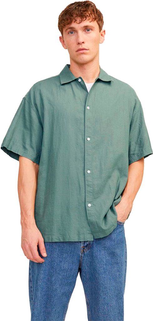 Jack & Jones Faro Linen Oversized Kurzarmhemd Grün XS Mann Grün XS