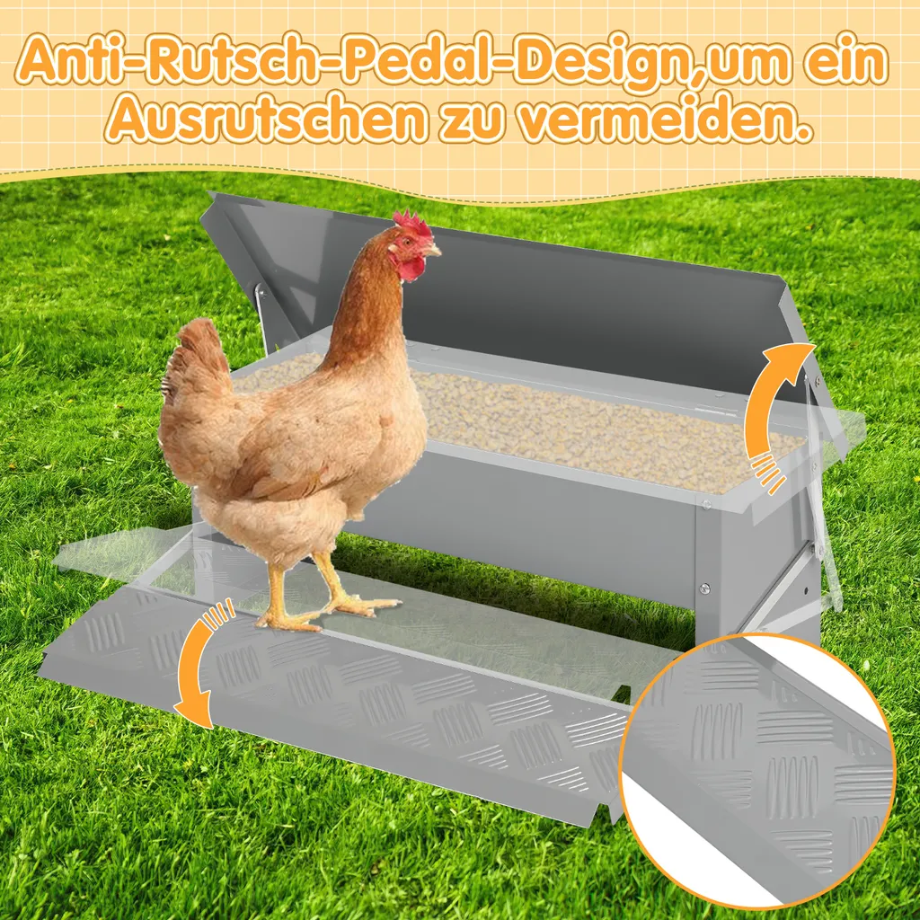 Mangiatoia Automatica Galline Aopunly 5KG - Acciaio Zincato Professionale - 5