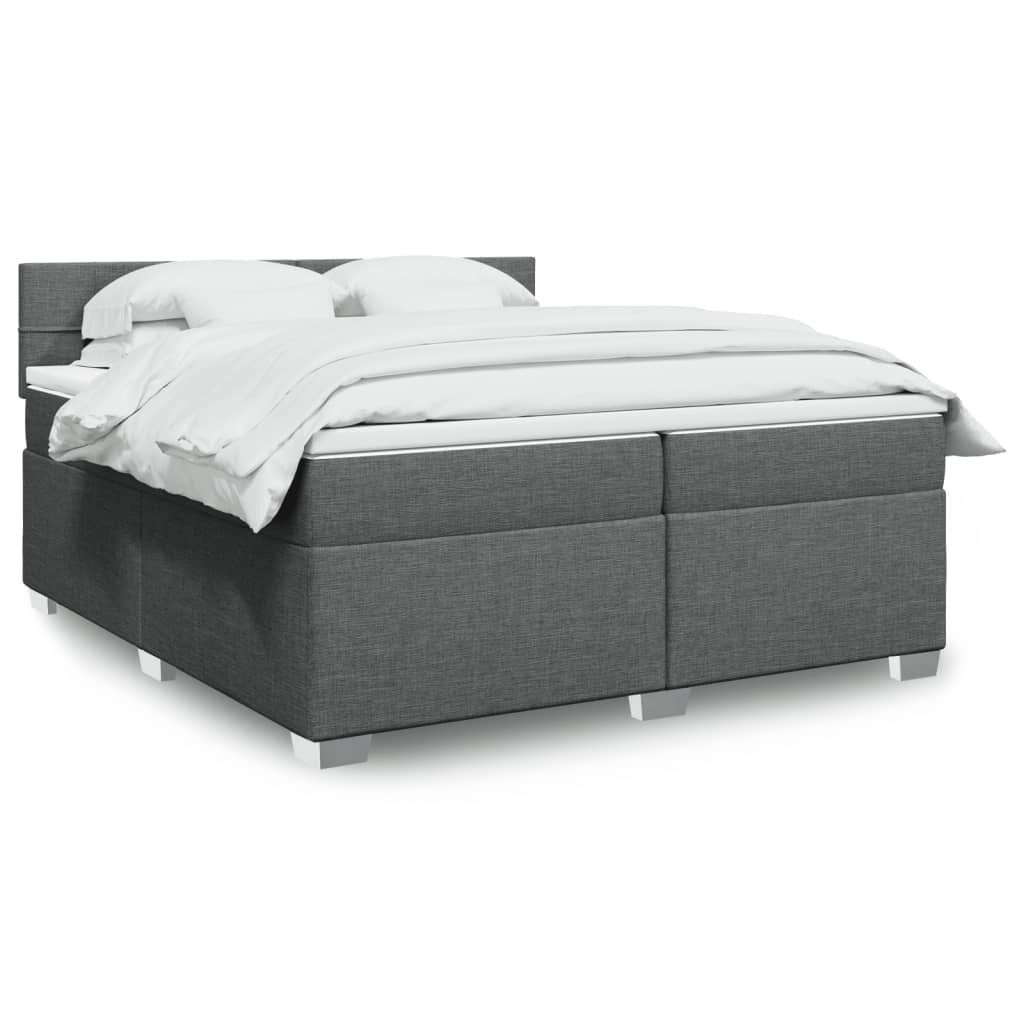 Maison Exclusive - Boxspringbett mit Matratze Dunkelgrau 200x200 cm Stoff