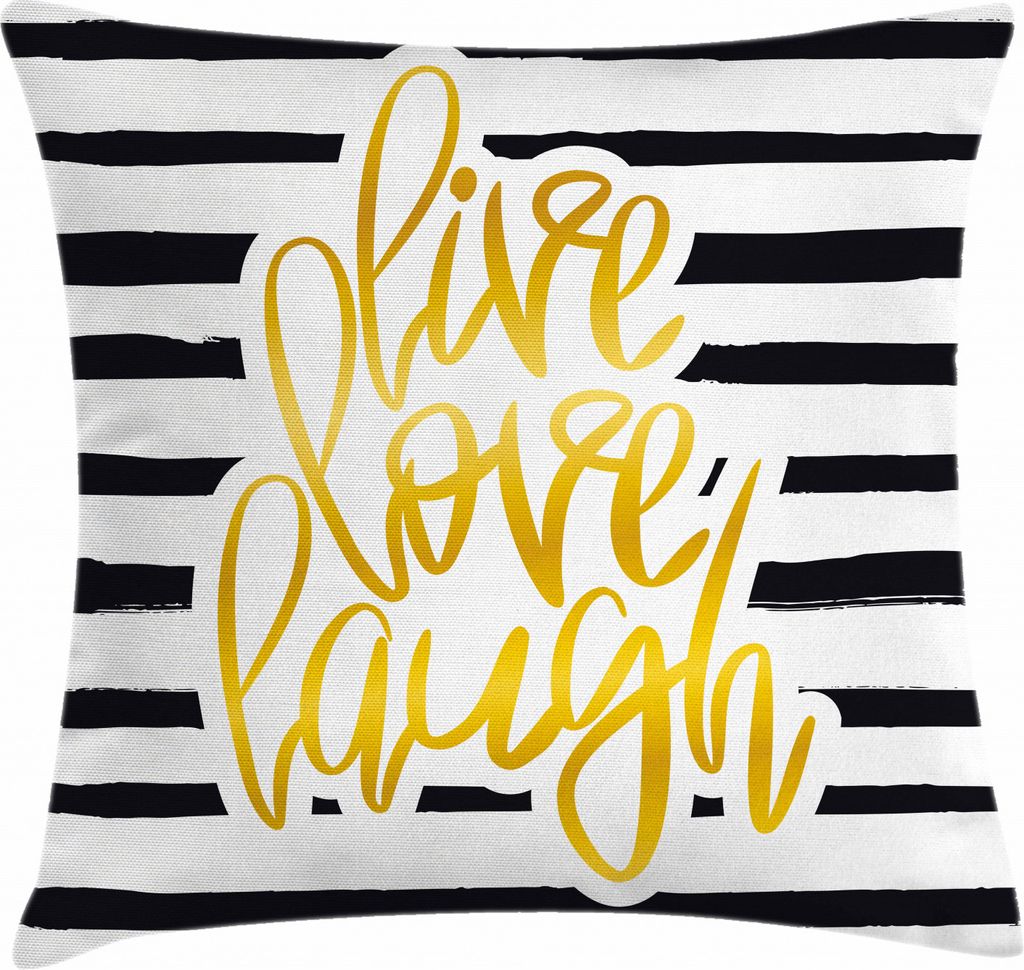 ABAKUHAUS Lebe lache Liebe Kissenbezug, Stripes Text, Seitenschläferkissenhülle ohne Kissen mit Reißverschluss und Beitseitigem Druck Waschbar, ...