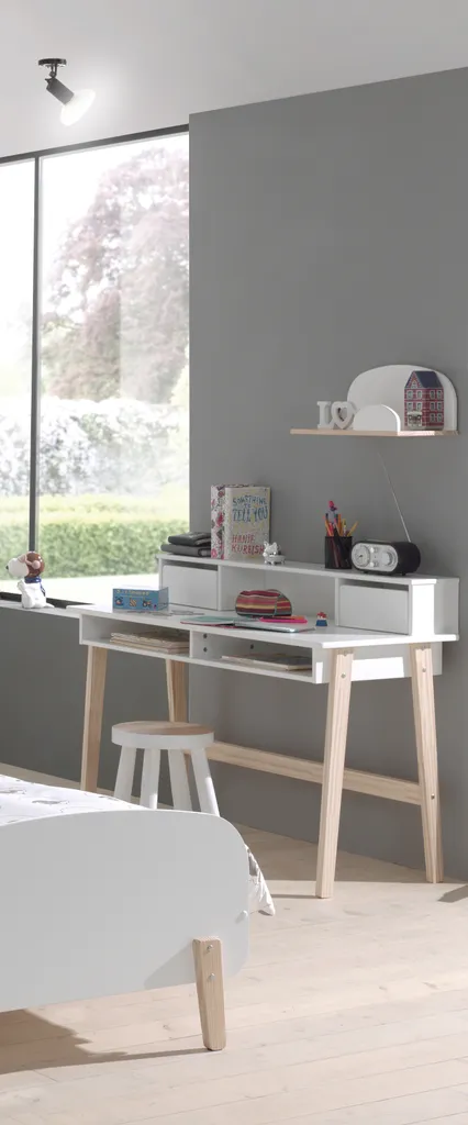 Bureau Enfant en Bois Vipack Kiddy avec Pieds Scandinaves Robustes