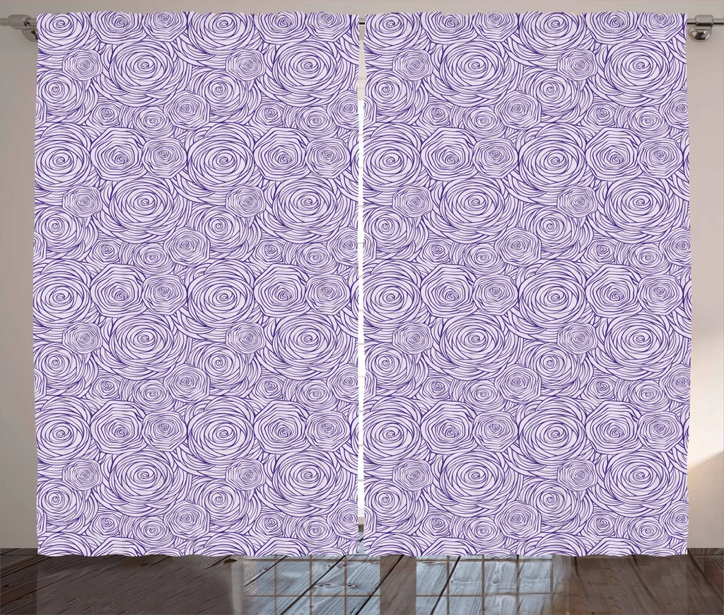 Tenda Lavabile ABAKUHAUS 280x175 cm Rustica Blu Viola Malva