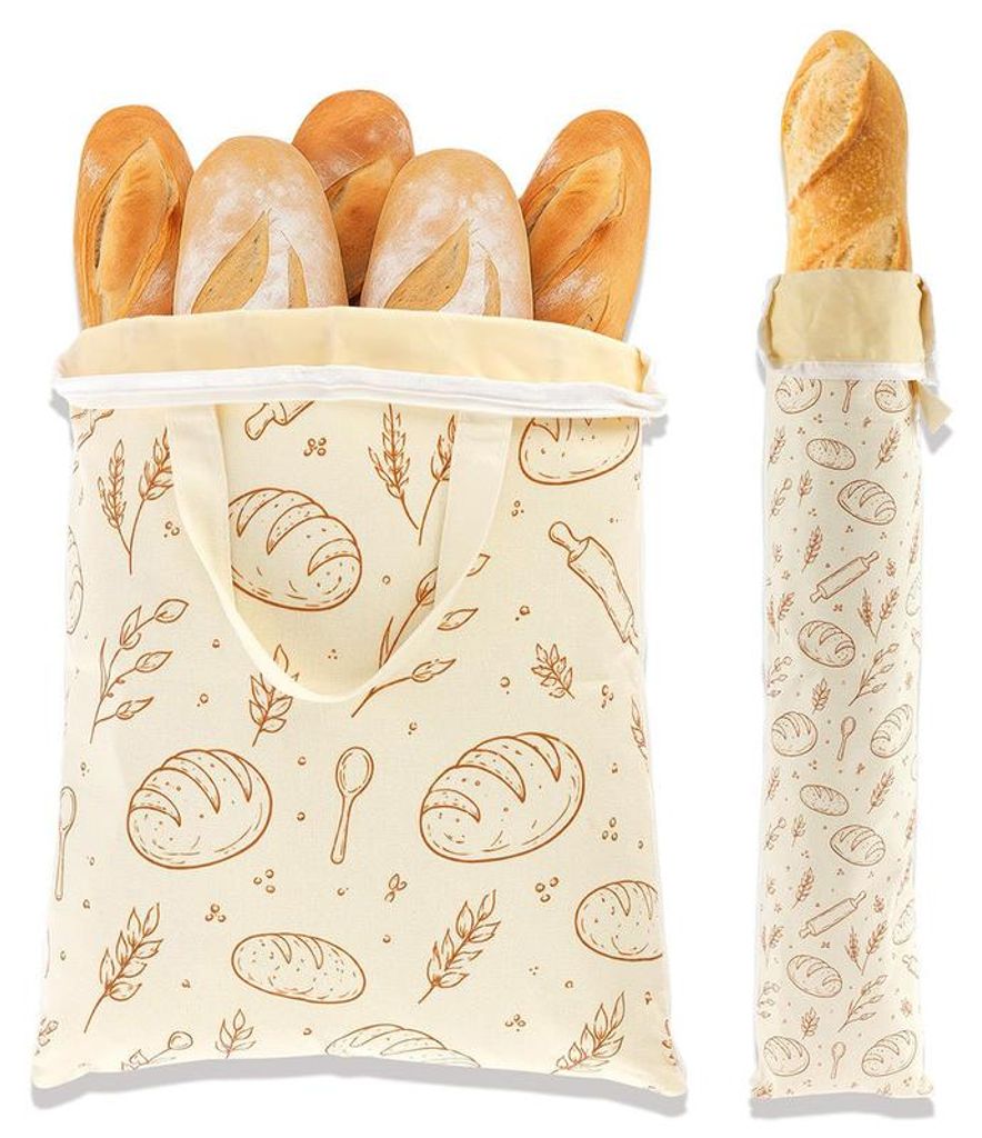Brotbeutel 2er Set, Brotaufbewahrung mit Produktbild 