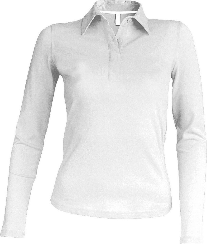 Kariban Damen Polo Shirt Piqué T-Shirt Lady-Fit Poloshirt Polohemd, Größe:3XL, Farbe:Weiß