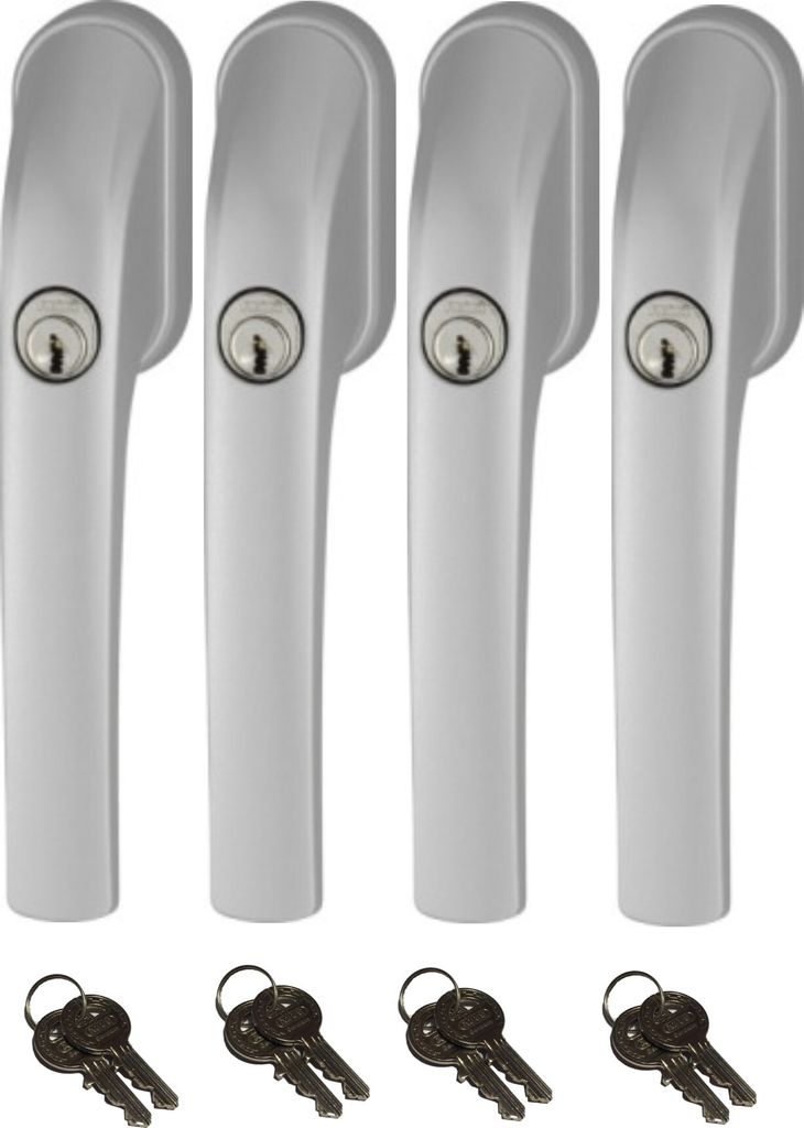 Abus FG300 abschließbarer Fenstergriff silber, im Set 4 Produktbild 