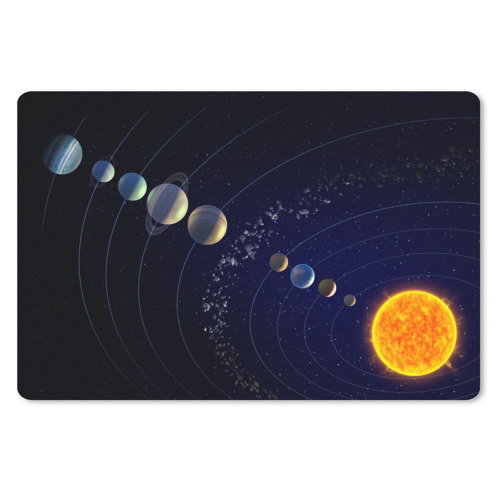 MuchoWow Schreibtischunterlage Eine Illustration des Sonnensystems 60x40 cm - XXL Mauspad - Großes Mauspad