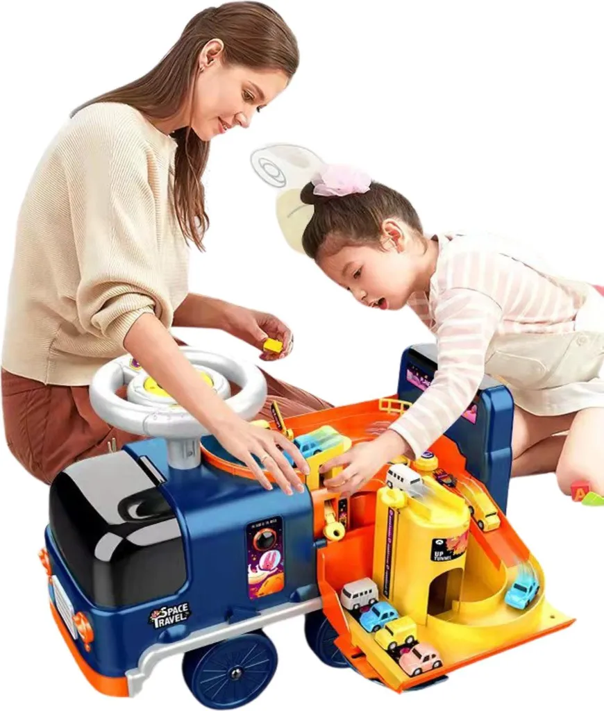 Voiture Véhicule Spatial 2 en 1 avec 4 mini voitures et piste de course