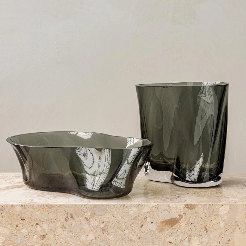 Saladier en verre vert soufflé bouche - Accessoire de table luxueux - 3