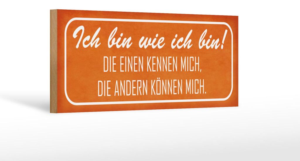Holzschild Spruch 27x10cm ich bin wie ich bin die einen