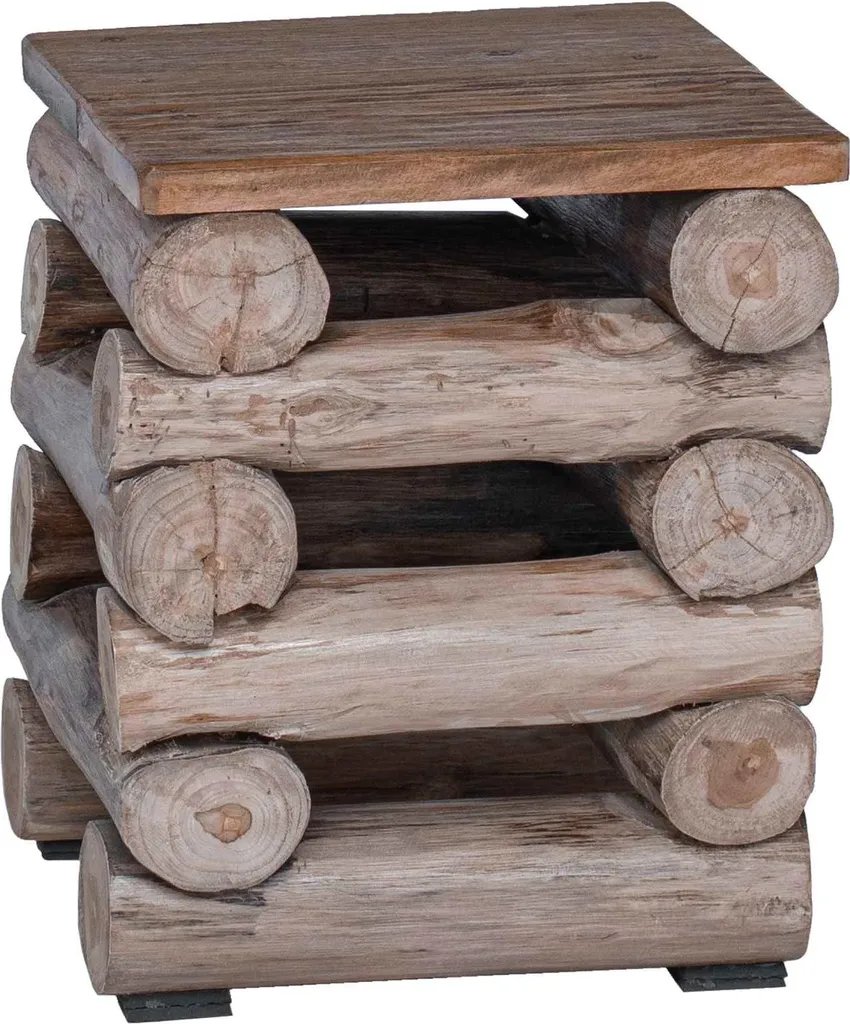 Sgabello Natur 30 x 30 x 38 cm Legno massello di teak