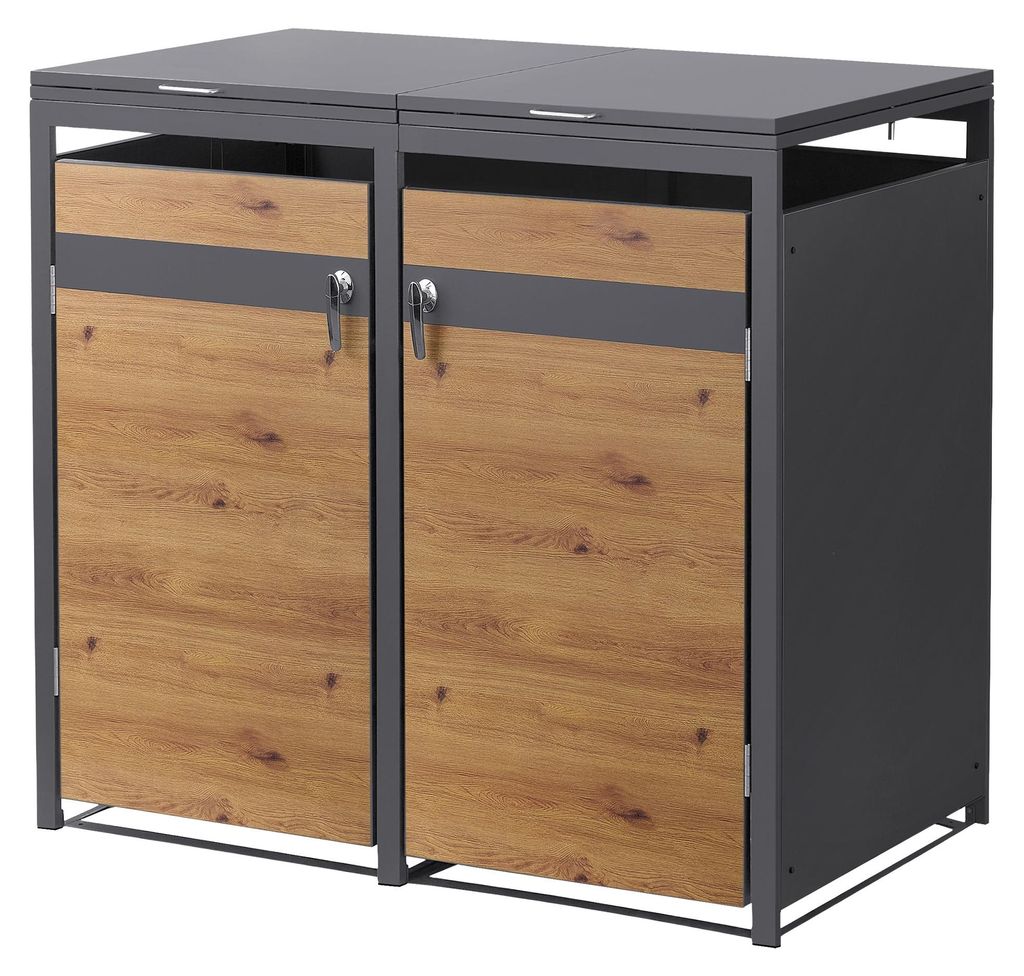 ML-Design Mülltonnenbox 2er für 2 Tonnen 240L 132x80x120 cm Produktbild 