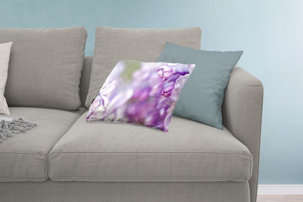 MuchoWow Zierkissen Sofakissen Wohnzimmer Dekokissen 60x40 cm Nahaufnahme eines lila Lavendels - Kopfkissen - Polster mit Foto