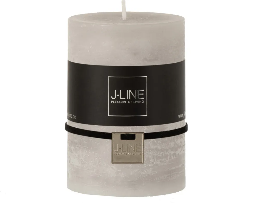 Bougies Cylindriques 48 Heures Gris Clair J-Line - Longue Durée Pack 6