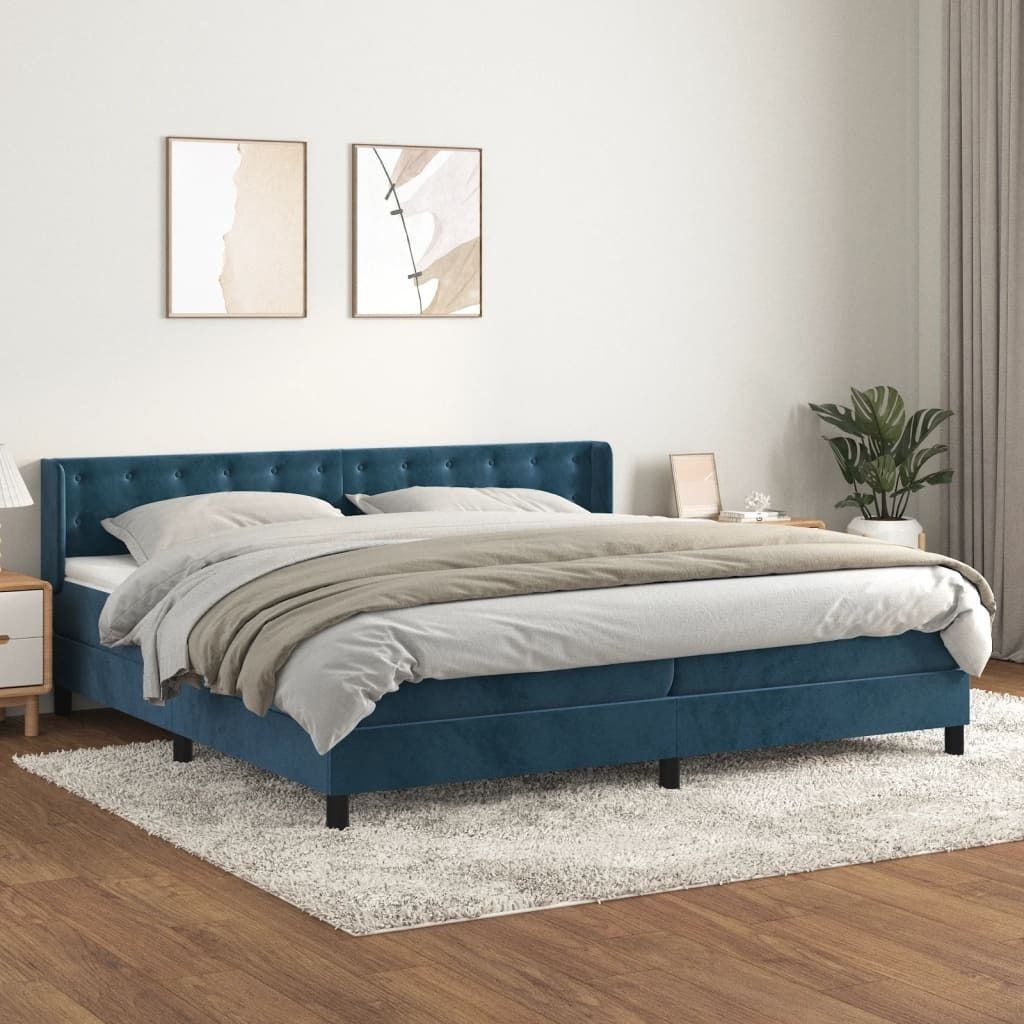 Maison Exclusive - Boxspringbett mit Matratze Dunkelblau 200x200 cm Samt