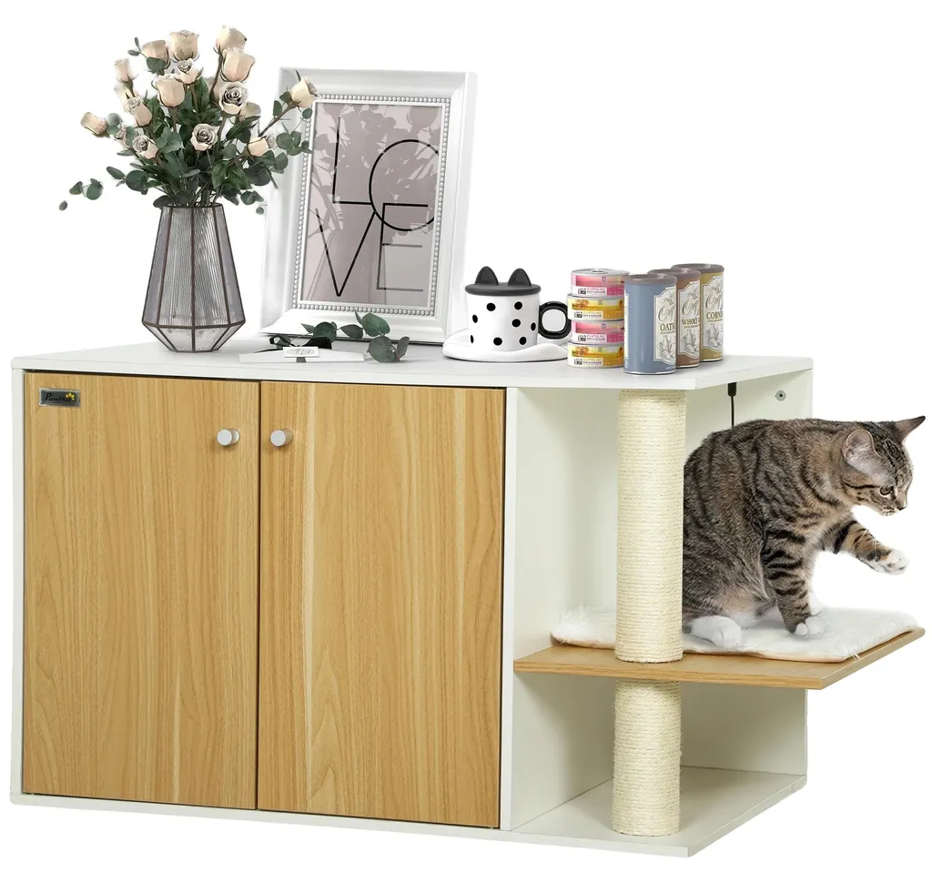 Stop aux odeurs et à la litière partout : meuble de toilette bois 94cm