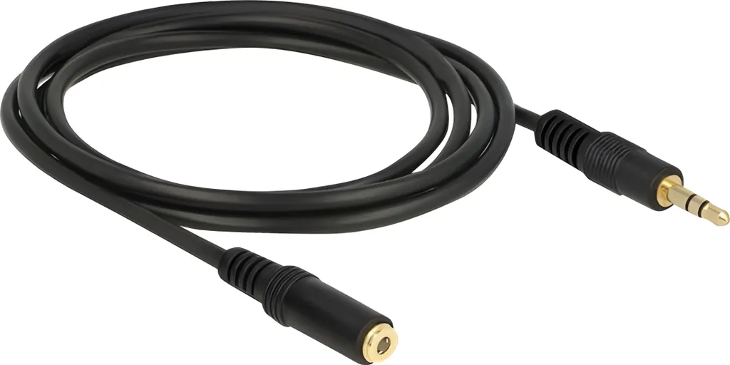 Delock 83766 Prolunga Jack 3.5mm 2m - Cavo Audio Maschio Femmina Nero