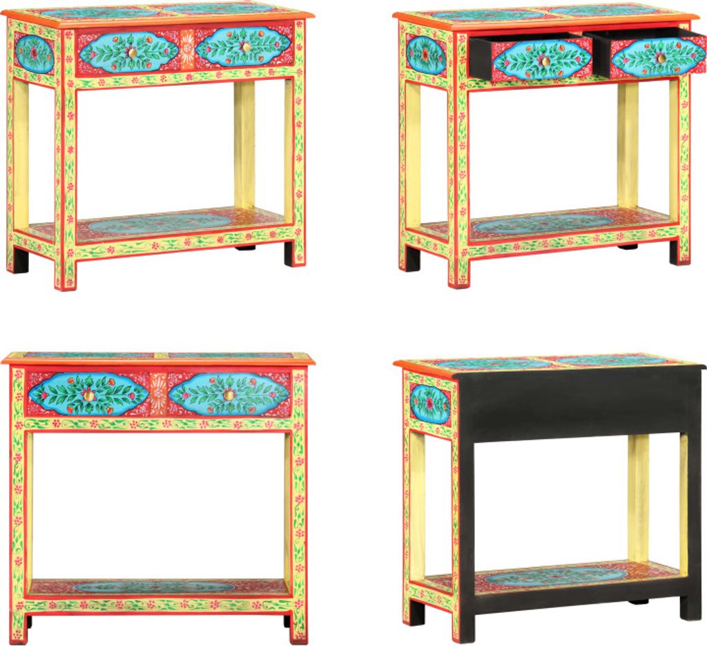 vidaXL Konsolentisch Handbemalt 80×35×75 cm Mango Massivholz - Konsolentisch - Konsolentische - Telefontisch - Telefontische