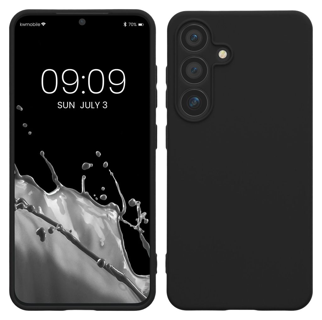 kwmobile Handyhülle für Samsung Galaxy S25 Hülle - weiches Handy Silikon Case - Schutzhülle Cover - Schwarz
