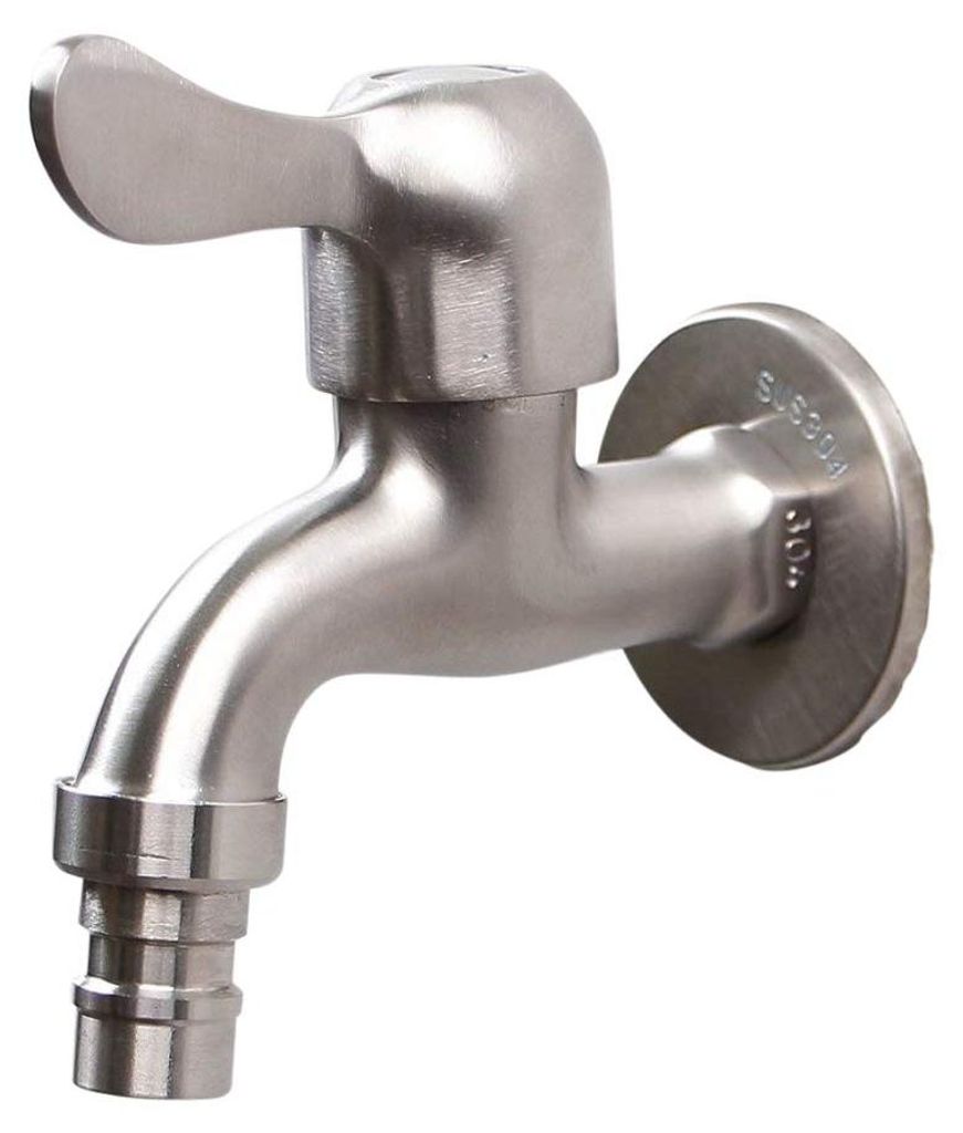 Wasserhahn 1/2 Zoll, Edelstahl 304, Wandmontage, gebürstet