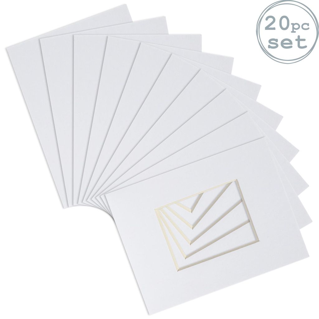 Nicola Spring 20pc Bild Photo Mounts Set - To Fit Frame-Größe 8 x 10" für Bildgröße 4 x 6" - Weiß