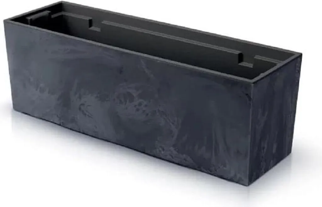 Planteur Beton-EFFEKT Anthracite 58cm résistant au gel avec insert
