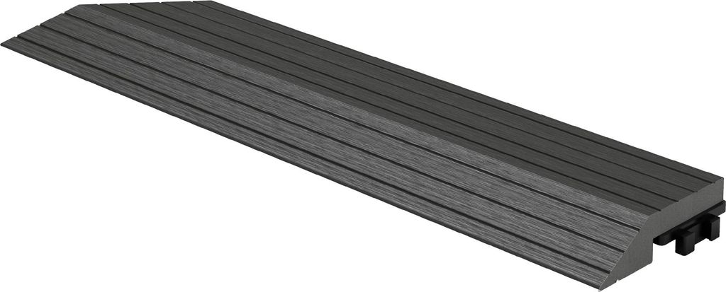 ML-Design WPC Abschlussleiste Anthrazit für Terrassenfliesen 38x2x7,5cm Holzoptik Eckleiste Klicksystem Bodenbelag Umrandung Randabschluss Bodenpl...