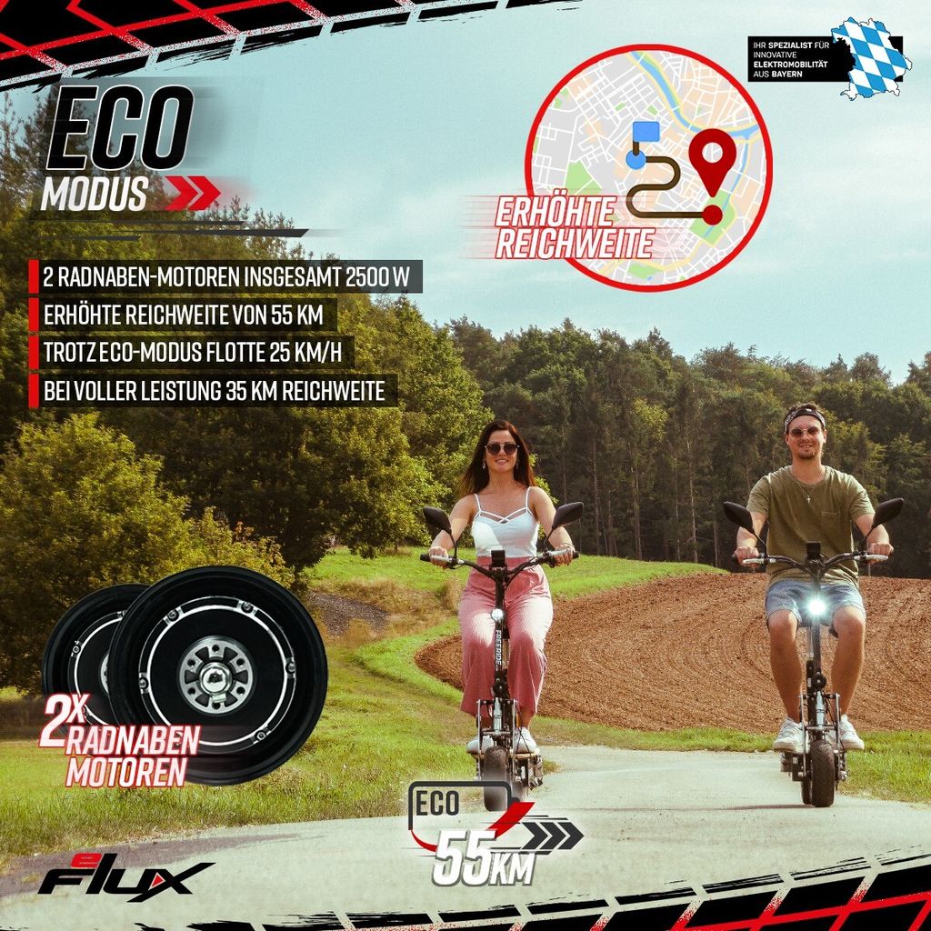 eFlux Freeride X2  | Straßenzulassung - Elektro Scooter mit Produktbild 6