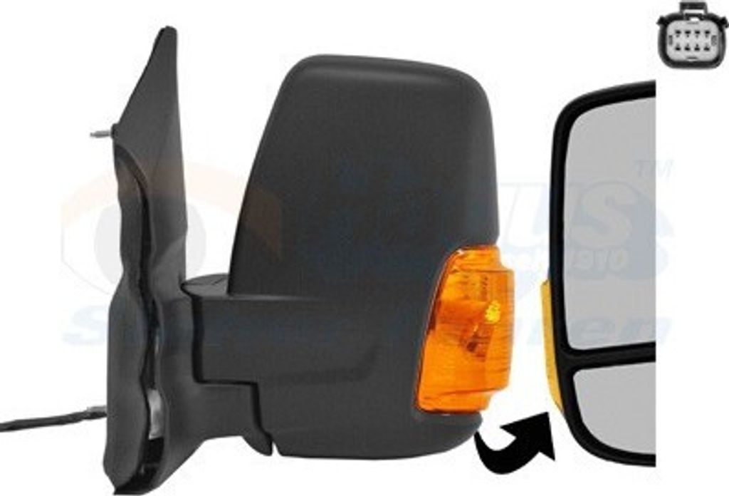 VAN WEZEL 1991807 Außenspiegel Seitenspiegel Links für FORD Transit Mk7 Kastenwagen (V363, FCD, FDD) Konvex Beheizt