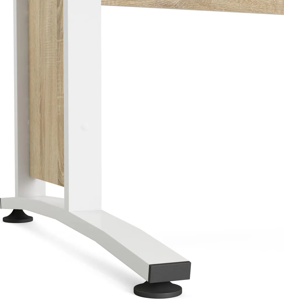 Table de bureau Prima chêne structuré 120x80 cm pour poste informatique - 4
