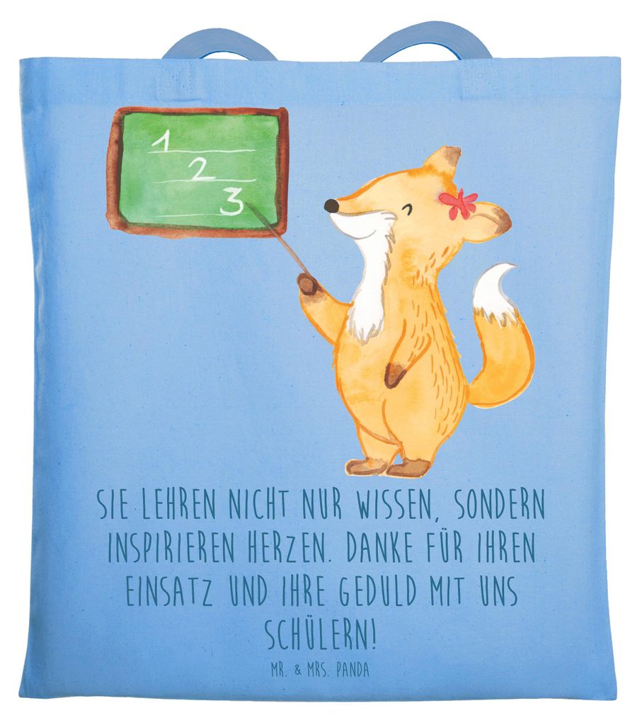 Mr. & Mrs. Panda Schultasche Danke Lehrer - Sky Blue - Geschenk, Dank an, Beutel, inspirieren, festival tasche, Aufmerksamkeit, sagen, Dankbarkeit,...