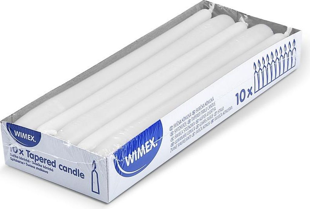 10 Spitzkerzen weiß 23,5 x 245 mm Produktbild 