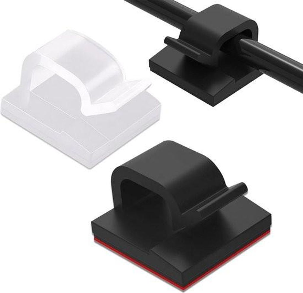 Selbstklebendes Kabelklemmen-Set – 100-teilige Kabelhalter für den Innen- und Außenbereich – Kabelmanagement-Organizer – Haken-Kabelhalter ...