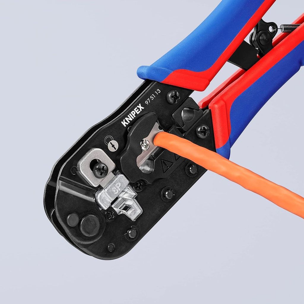 Krimptangen für RJ45-Stecker 191mm Mehrkomponentengriff Metall