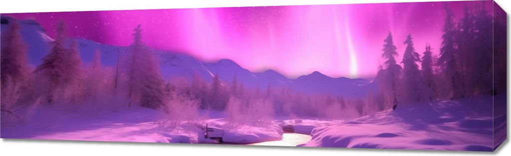 Bild 100x30cm Aurora über dem Himmel