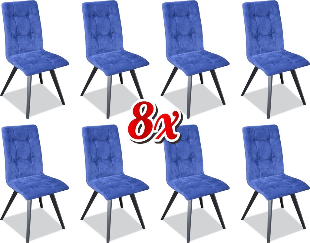 Stuhl 8x Esszimmer Polsterstuhl Fernseh Lounge Textil Sitz Sessel Set Neu Club