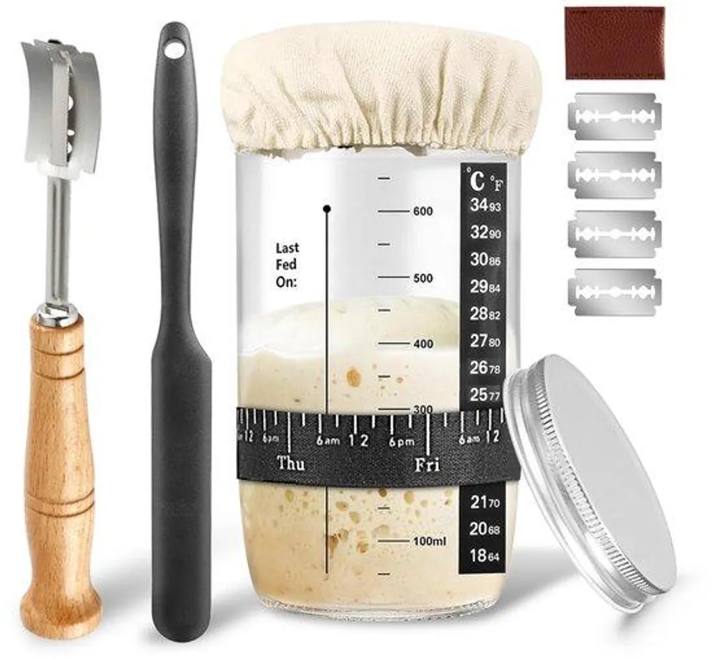 Kit oxygène avec bocal en verre 700 ml, thermomètre et housse tissu
