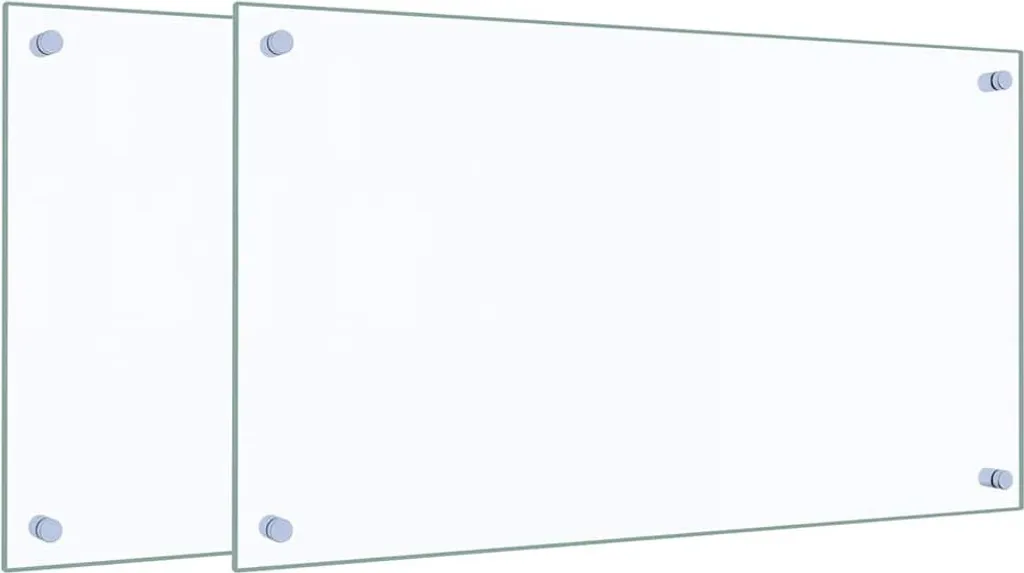 Paraschizzi Trasparente vidaXL 70x40 cm Vetro Temperato 2 Pezzi